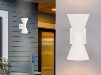 LED Außenwandleuchte Up and Down in Weiß, Höhe 20cm