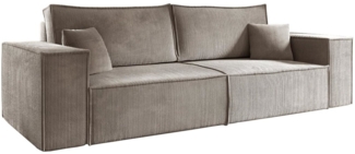 Deine Möbel 24 Sofa PEDRO 255 cm breit Sofa Wohnzimmer Couch Cord, Beige, Hellgrau, Anthrazit, Schwarz 1 Teile