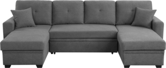 ATLANTIC home collection Wohnlandschaft Gerrit U-Form, Br. 282 cm, mit Bettfunktion, 2 Bettkästen & 2 Zierkissen