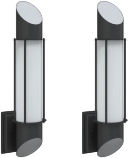 vidaXL Außenwandleuchten 2 Stk. Schwarz Edelstahl 4006295