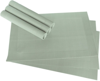 matches21 HOME & HOBBY Platzset Tischset BORDA 6er Grün Pastellgrün Tischunterlage als Tischdeko, (6-St), modernes Esstisch Platzdeckchen als abwaschbarer Tischuntersetzer