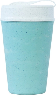 Koziol Thermobecher Iso To Go, Isolierbecher, Kunststoff-Holz-Mix, Frosty Blue, 400 ml, 7001696