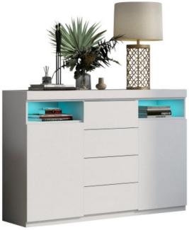 BlingBin Sideboard Sideboard, LED-Kommode Breite 139cm (Küchenschrank, Highboard, Mehrzweckschrank), mit viel Stauraum