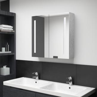 vidaXL LED-Bad-Spiegelschrank Betongrau 62x14x60 cm 326518