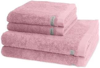 Ross Sinfonie 4 tlg. Frottier-Set - 2 X Handtuch (50 X 100cm) und 2 X Duschtuch (70 X 140cm) - 500 g/m2 - Altrosa