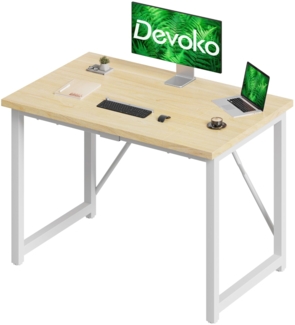 Devoko Schreibtisch Tisch Computertisch, 100 x 60 x 75 cm Laptop-Schreibtisch, Ahorn