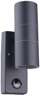 Außenwandleuchte, anthrazit, Bewegungsmelder, Up Down, H 22 cm