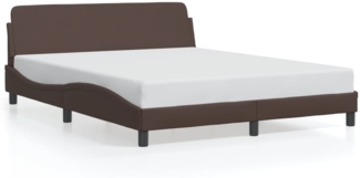 vidaXL Bettgestell "Dover" Braun 160x200 cm Kunstleder 373220