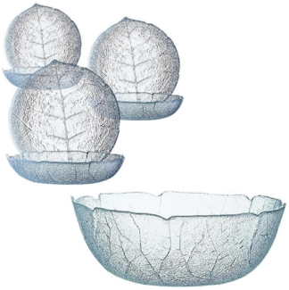 Luminarc Gebäckteller Luminarc Aspen Schüssel 23 cm+ Puddinteller 14,5 cm Set 7 tlg, Glas, (Spar-Set)