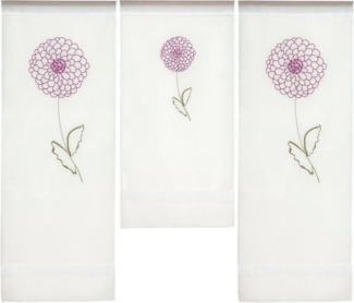 Clever-Kauf-24 Scheibengardine Design Mini Flächenvorhang Set 4043 (3 St), Stangendurchzug, transparent