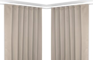 Beautex Verdunkelungsvorhang 2er Set Verdunkelungsgardine mit U-Band, Blackout Vorhang abdunkelnd, Kräuselband (2 St), verdunkelnd