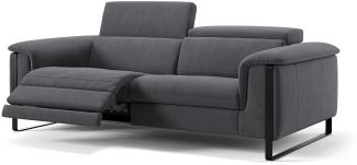 Sofanella Stoff Dreisitzer Vienna Designersofa verstellbar in Dunkelgrau