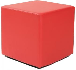 Design Sitzwürfel Kubus I Hocker Kunstleder modern 45x45x45 cm in rot