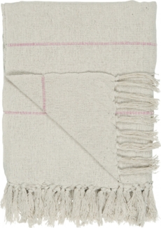 Ib Laursen - Decke Plaid Kuscheldecke Wohndecke 130x160cm Creme Pink 6507-07