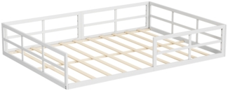 Bodenbett aus Metall Minno Weiß 205 x 145 cm ohne Matratze Vitalispa