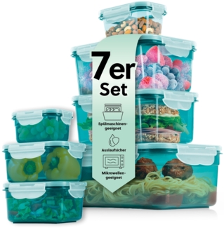GOURMETmaxx Frischhaltedose Lunchbox Vorratsdose klick-it, (7er Set, 14-tlg), einfrieren, aufbewahren und erwärmen