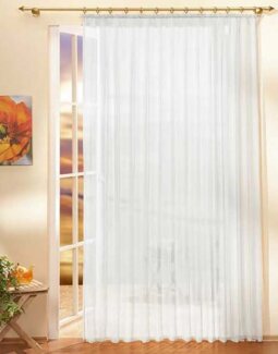 Gardinenbox Gardine, Kräuselband (1 St), transparent, Voile, Store Voile Kräuselband Universalband Bleibandabschluß 610011