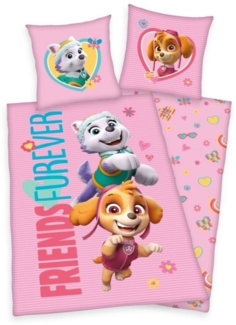 Herding Bettwäsche 2 tlg Wende Bettwäsche Bettbezug Baumwolle 135x200 PAW PATROL Flanell, Baumwolle, 2 teilig, Paw Patrol, Zeichentrickfiguren, Baumwolle, bedruckt
