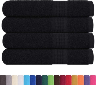 vidaXL Handtücher 4 Stk. Schwarz 100x200 cm 360 g/m² 100% Baumwolle 136963