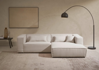 LeGer Home by Lena Gercke Ecksofa PIARA mit Kedernaht, Cord, Leinenoptik o. Strukturstoff, Couch, L-Form, wahlweise Ottomane rechts/links, schwarze Füße, bequemer Sitzkomfort