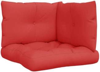 vidaXL Palettenkissen 3-tlg. Rot Stoff
