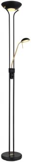 Stehleuchte Wohnzimmer LED Stehlampe dimmbar mit Leselampe schwarz 59020B