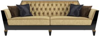 Casa Padrino Luxus Barock Wohnzimmer Sofa Gold / Schwarz 260x95 x H. 93 cm