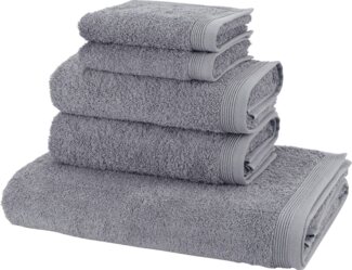 Möve Handtuch Set Basic, Walkfrottier (Set, 5-St), 5tlg.-Set: 2xGäste- 2xHand- und 1xBadetuch in Walkfrottier Qualität