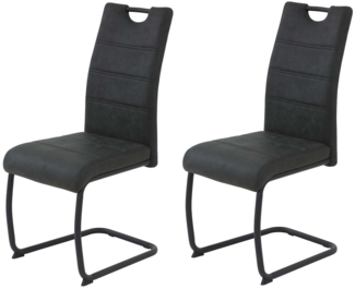 2er Set Schwingstuhl Dunja - Vintage Anthrazit