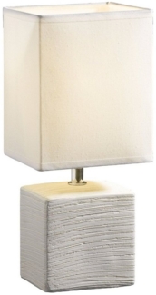 casa NOVA Tischleuchte Nachttischlampe BARNI, 1-flammig, H 29 cm, Creme, ohne Leuchtmittel, Keramik, Textilschirm