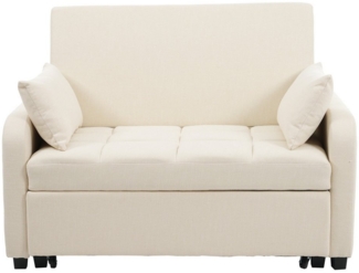 HAUSS SPOLE Schlafsofa mit verstellbarem Rückenteil Sofa, Ideal für kleine Wohnungen, Beige, Komfort-Sofa-Bett, Polstersofa, Schlafsofa 1 Teile, aus Baumwoll-Leinen, 110x180 cm Schlafbereich