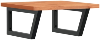 vidaXL Waschbeckenregal Wandmontage Stahl und Massivholz Buche 3302427