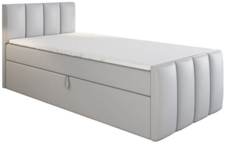 A&J MöbelLand GmbH Boxspringbett Einzelbett FUNI mit Bettkasten, Topper und gepolstertem Kopfteil. (Boxspringbett mit Bettkasten und gepolstertem Kopfteil. Inclusive Topper !, TOP ANGEBOT), Länge 216 cm Höhe 106 cm