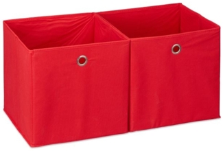 6 x Aufbewahrungsbox Stoff rot 10031275