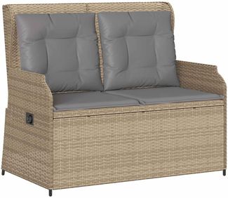 vidaXL Gartenbank Beige Poly-Rattan 3394461