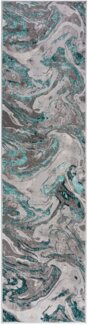 FLAIR RUGS Läufer Marbled, rechteckig, Höhe: 12 mm, dezenter Glanz, mehrfarbig, modernes Marmor-Design, Teppichläufer
