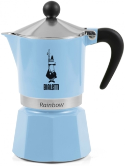Bialetti Espressokocher Mokka Espressokanne Primavera Rainbow 3 Tassen blau 6541