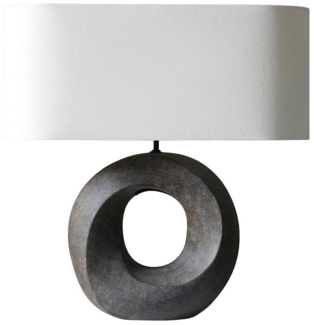 Tischleuchte 15 x 31 x 25 cm Keramik Leinen Grün Weiß