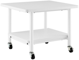 COSTWAY Druckertisch, mit 2 Ebenen & 4 Rollen, bis 35 kg, 49x40x38cm