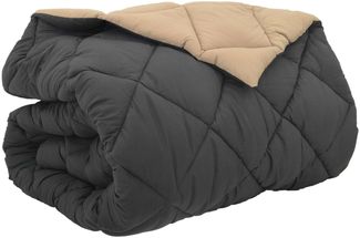 vidaXL Winterbettdecke Anthrazit und Taupe 200 x 200 cm Mikrofaser 42025659