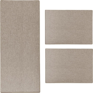 Karat Bettumrandung Haifa, verschiedene Farben, Bettvorleger ideal für das Schlafzimmer, Höhe 3.5 mm, (3-tlg), in Sisal-Optik