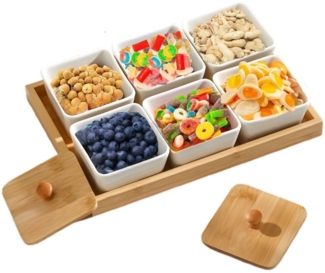 Servierset Snackschalen Dipschalen Servierschalen mit Tablett Cheffinger CF-CCB6