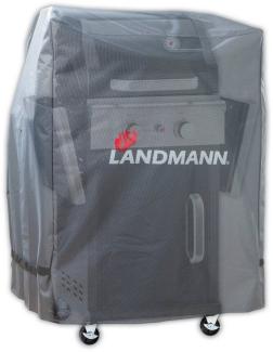 LANDMANN | Grill-Schutzhülle | Grillabdeckung | Wetterfest | M | Grau | Wasserdicht | UV-beständig | Kälteschutz bis -20 °C | Für Geräte mit Aufbaumaßen von ca. 60 x 80 x 120 cm (L x B x H)