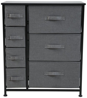 SVITA Sideboard ARI, Metall-Regal, Sideboard, Kommode, Stoffschubladen, Schwarz/Grau