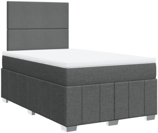 vidaXL Boxspringbett mit Matratze Dunkelgrau 120x190 cm Stoff 3291601