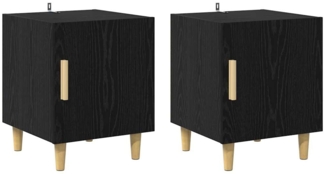vidaXL Nachttisch 2 pcs Schwarz Eichen-Optik 40 x 40 x 50 cm 880606