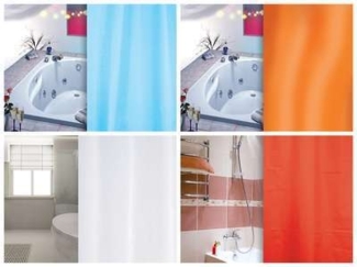 DUSCHVORHANG LÄNGENAUSWAHL NACH WUNSCH WEISS, ROT, BLAU