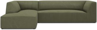 Micadoni 4-Sitzer Modular Ecke links Sofa Ruby | Bezug Green | Beinfarbe Black Plastic