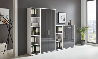 moebel-dich-auf Büromöbel-Set OFFICE EDITION, (Set 22, Aktenschrank, abschließbar, Metallgriffe), Made in Germany