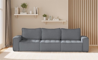 Sofa Modulsofa 3-teilig SANDE 3-Sitzer Stoff Alpine Anthrazit